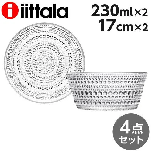 『並行輸入品』イッタラ カステヘルミ プレート&ボウル 4点セット クリア iittala