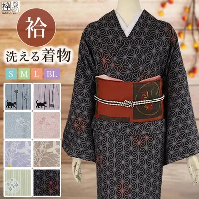 洗える着物 袷せ 小紋 袷 レディース 仕立て上がり Mサイズ Lサイズ Sサイズ LLサイズ 大きいサイズ BL 2L あわせ 袷着物 お稽古着