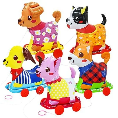 ビニール玩具 おさんぽコロコロ わんわんズ(5個) 景品 子供向け イベント