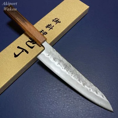 包丁 牛刀 和牛刀 210mm 7寸 21cm 義弘作 銀三鋼 銀紙三号 梨地仕上げ 山脇刃物製作所 堺刃物