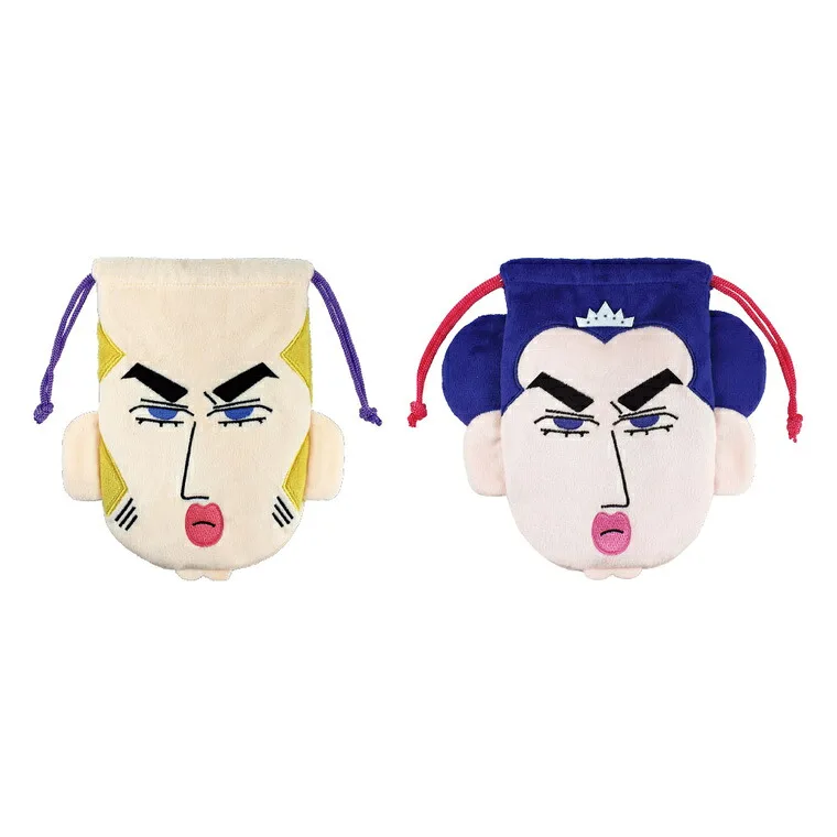 Macau and Joma Plush Toy Drawstring Crayon Shin-chan Macau Joma Goods Creshin Shin-chan Movie Anime Pouch Makeup Funny Cute Character