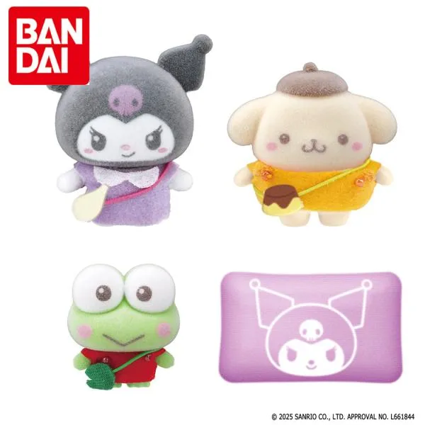 バンダイ ぷちとも Sanrio characters クロミ&ポムポムプリン&けろけろけろっぴ フロッキードール 人形 ぬいぐるみ サンリオ ギフト 女の子