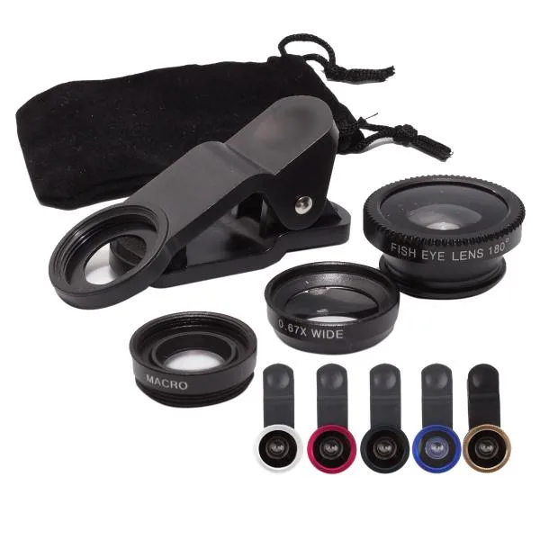 Smartphone camera lens 3-piece set lens smartphone selfie lens fisheye wide close-up selfie lens wide angle Android iPhone