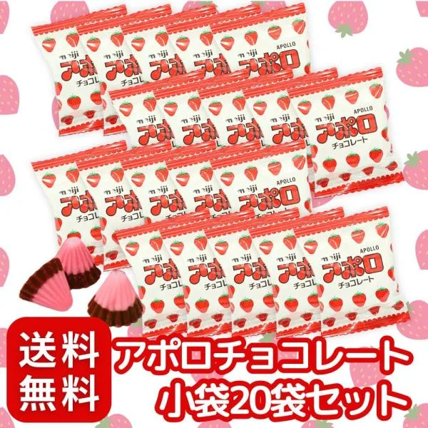 バレンタイン チョコレート ギフト 個包装 送料無料 お菓子 ポイント消化 利用 明治 アポロ チョコレート 個包装 20袋 セット 食べきり パック おやつ シェア