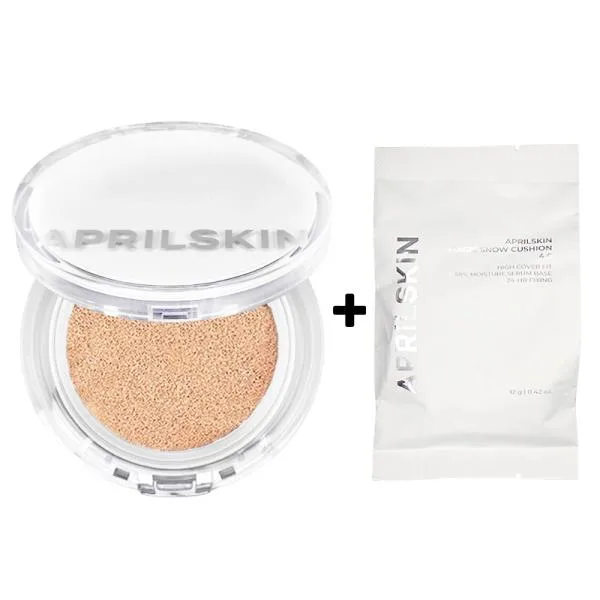 aprilskin エイプリルスキン マジックスノークッション spf50+ pa+++ 本品+リフィル 各12g クッションファンデ 韓国コスメ 正規品
