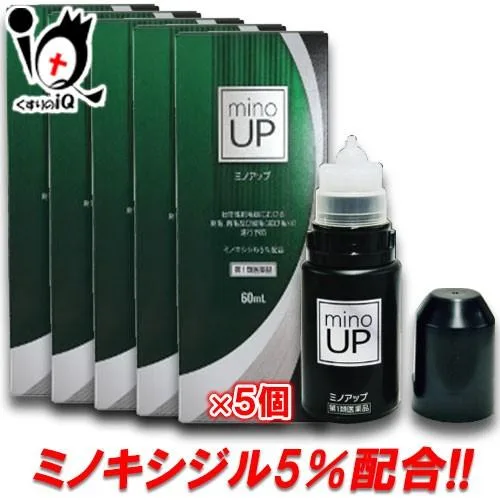 男性用育毛剤 ミノアップ 60ml×5個セット 第1類医薬品 東和薬品 ミノキシジル5%配合 ミノケア リザレック アロゲイン ミノグロウ スカルプDも発売中