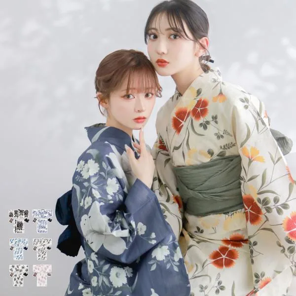 1人で"5分"簡単着付け 【 セパレート浴衣 2点 3点セット 二部式浴衣 B】 浴衣 レディース セパレート 二部式 浴衣セット (rg)