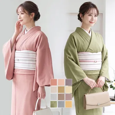 色無地 地紋 単衣 洗える着物 女性 レディース 大きいサイズ S/M/L/TL/BL