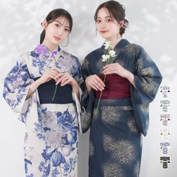 1人で"5分"簡単着付け 【 セパレート浴衣 2点 3点セット 二部式浴衣 C】 浴衣 レディース セパレート 二部式 浴衣セット(rg)