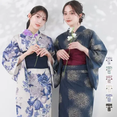 1人で"5分"簡単着付け 【 セパレート浴衣 2点 3点セット 二部式浴衣 C】 浴衣 レディース セパレート 二部式 浴衣セット(rg)
