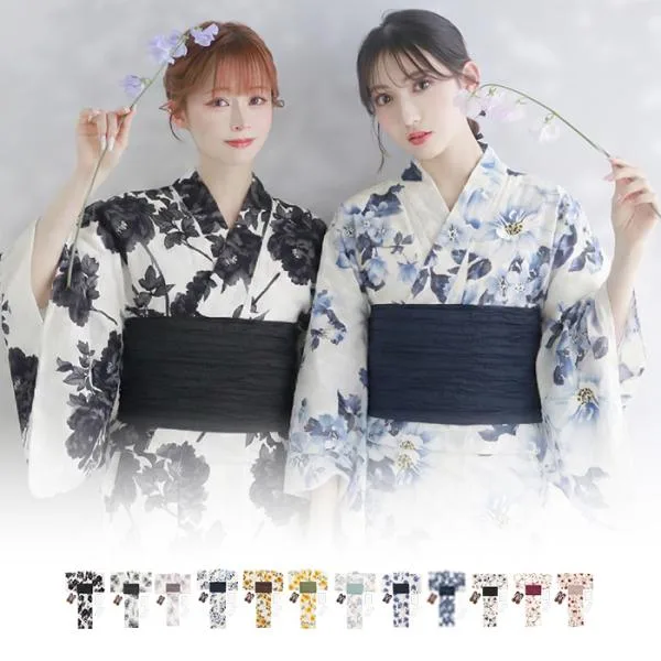 1人で簡単着付け 【 浴衣セット 2点セット 豪華6点セット A】 浴衣 セット レディース 浴衣レディース 女性 yukata ゆかた (rg)