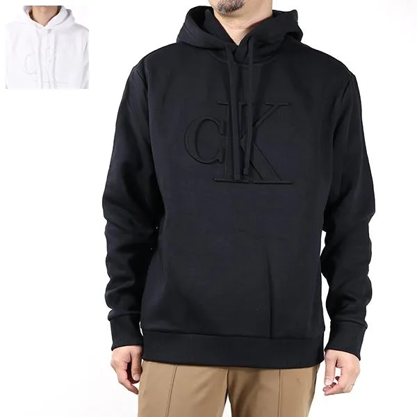 Calvin Klein カルバンクライン パーカー Embossed Monogram Fleece Hoodie 40EC450 メンズ レディース フーディー 裏起毛 スウェット プルオーバー 長袖