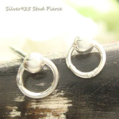 Silver Earrings Stud Earrings Round Ball Circle Small Shaka Ball Round Simple Small Silver 925 Free Shipping