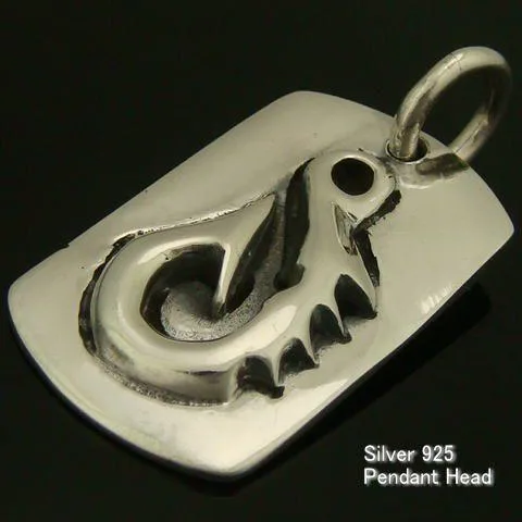 シルバー925 ドッグタグにイカリのようなデザインが浮かび上がるペンダントトップ silver925 シルバーアクセサリー ペンダントヘッド メンズ 送料無料