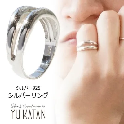 シルバーリング シルバー925 silver925 シルバーアクセサリー 指輪 ウェーブ メンズ レディース 2重 波
