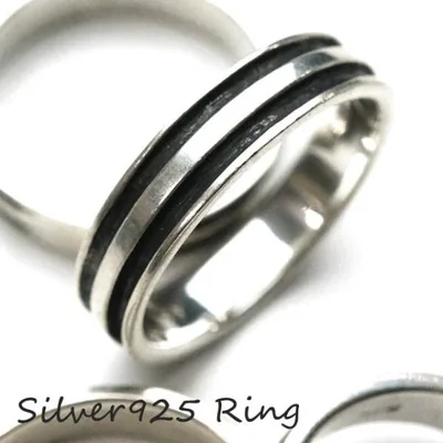 シルバー925 メンズ レディース リング シンプル 2本のラインが彫られた指輪 silver925 シルバーアクセサリー 母の日 送料無料