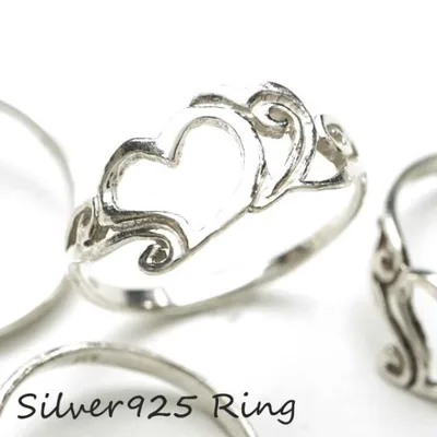シルバー925 メンズ レディース リング シンプル オープンハートの可愛い指輪 silver925 シルバーアクセサリー 母の日 送料無料