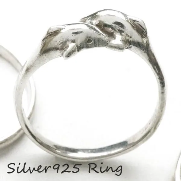 シルバー925 メンズ レディース リング 2頭のイルカが向かい合う可愛い指輪 silver925 シルバーアクセサリー 送料無料