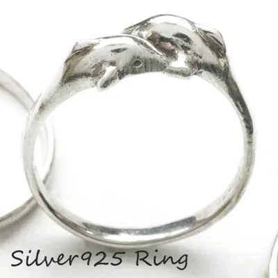 シルバー925 メンズ レディース リング 2頭のイルカが向かい合う可愛い指輪 silver925 シルバーアクセサリー 送料無料