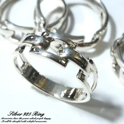 シルバー925 メンズ レディース リング シンプル バックル ベルト バックルデザインの指輪 silver925シルバーアクセサリー mens
