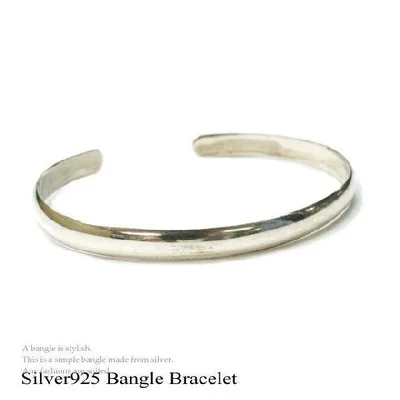 シルバー925 シンプルな5mmプレーンタイプ バングル ブレスレット silver925 シルバーアクセサリー メンズ mens
