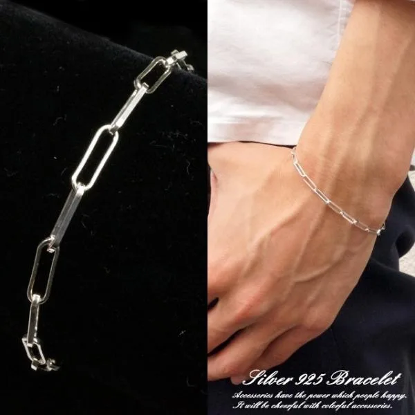 シルバー925 アズキチェーンブレスレット 幅広 重厚感 メンズ レディース ユニセックス silver925製 夏アクセ mens 送料無料