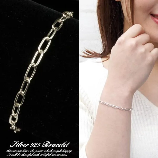 シルバー925 アズキチェーンブレスレット シンプル あずき デザイン メンズ レディース ユニセックス silver925製 夏アクセ mens 母の日 送料無料