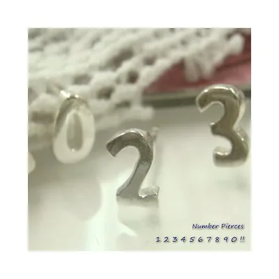 シルバーピアス ラッキーナンバー 数字 スタッドピアス ※バラ売り a442-a451(a-13-5) mens 母の日 送料無料