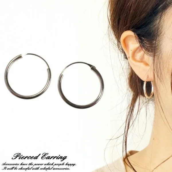 シルバーピアス 直径20mm 幅2mm 細め シルバー線 シンプル フープピアス シルバー925 silver925 シルバーアクセサリー ループピアス 送料無料