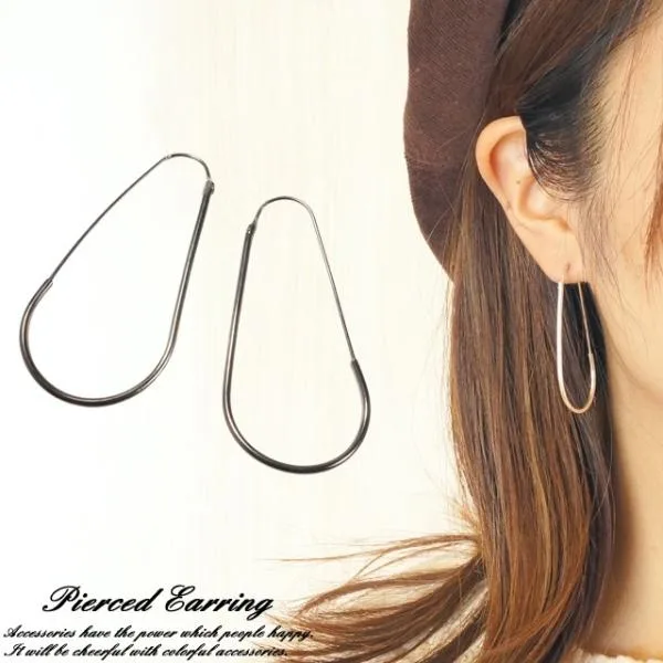 シルバーピアス ドロップ しずく型 雫 シンプル シルバー925 silver925 シルバーアクセサリー フープピアス 大ぶりピアス 送料無料