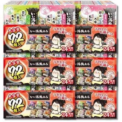 6個セット 白元アース いい湯旅立ち 薬用入浴剤 大容量パック にごり湯タイプ 24種類の香り 25g×72包入