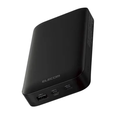 エレコム DE-C50L-20000BK モバイルバッテリー USB PD対応 20000mAh Type-C×2 USB-A×1 大容量 ブラック ELECOM