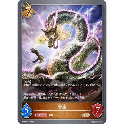シャドウバース エボルヴ BP22-071 雷龍 (BR ブロンズレア)