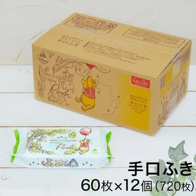 ディズニー くまのプーさん ウエットティッシュ 60枚×12個 水99% 手口ふき 手口拭き レック ギフト 出産祝い ウェットシート ウェットティッシュ