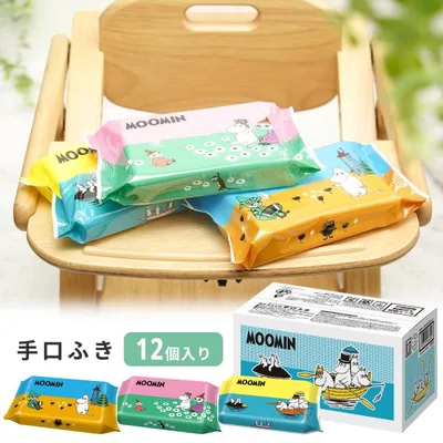 ムーミン 手口拭き 60枚×12個 手口ふき ウェットティッシュ ウエットティッシュ レック 赤ちゃん 出産祝い てくちふき lec 手口 ベビー用品 ケース 箱 レック