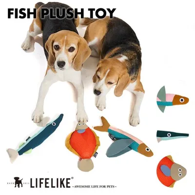 フィッシュプラッシュトイ 犬 おもちゃ ぬいぐるみ 柔らかい 海 魚 玩具 音が鳴る シャカシャカ 笛入り 噛む 投げる