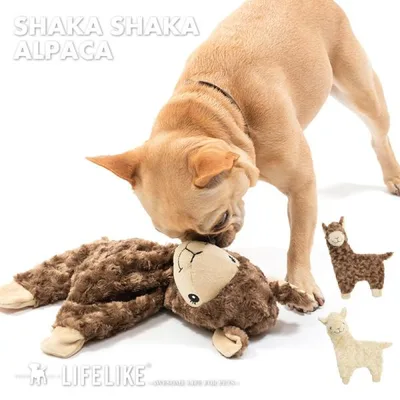 シャカシャカ アルパカ おもちゃ ぬいぐるみ 玩具 音が鳴る 噛む ふわふわ 小型犬 中型犬 大型犬 LIFELIKE