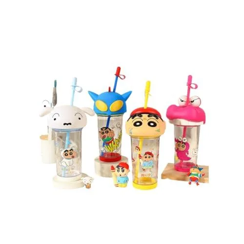 クレヨンしんちゃん ケトルコップ 野原 しんのすけ ストロー 洗いやすい かわいい おしゃれ プレゼント ジュース 透明 男女兼用 家庭用 子供