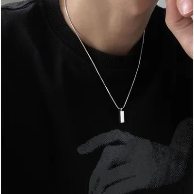 ネックレス ペンダント メンズ レディース アクセサリー チェーン インゴット シンプル ヒップホップ ストリート系 メンズネックレス シルバー ゴールド