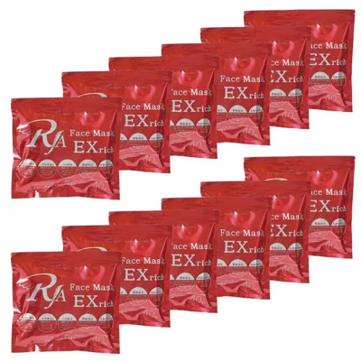 RJA フェイスマスク EXrich 480枚 (40枚×12セット)シートマスク フェイスパック マスク EGF ヒアルロン酸 プラセンタ コラーゲン αーアルブチン 日本製