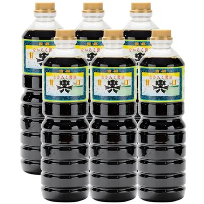 あすつく 送料無料 富山県 新湊 中六醸造元 甘口醤油 ペット 1000ml 1L×6本