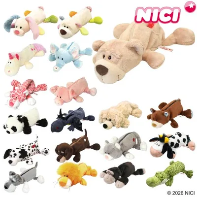 筆箱 フィギュアポーチ NICI ぬいぐるみ ( ニキ ポーチ 小物入れ マスコット ペンケース うさぎ ネコ パンダ )