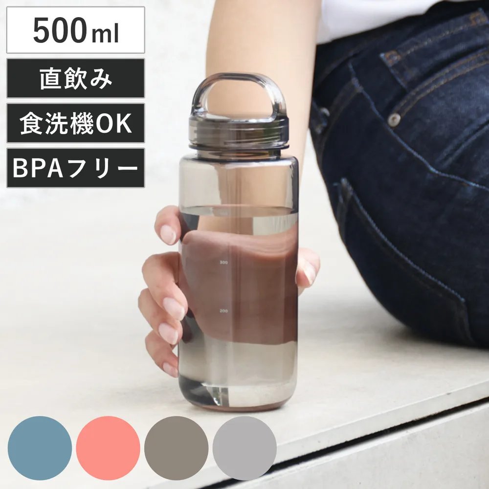 水筒 500ml ウォーターボトル mlte EDGE Bottle 500 ( ボトル 食洗機対応 マイボトル クリアボトル 軽量 コンパクト )