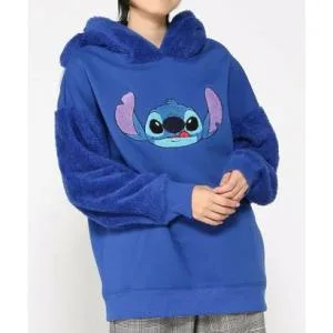 ディズニー Disney ディズニー プルオーバー フーディー ボアパーカー レディース ふわふわ もこもこ 防寒 秋 冬 DISNEY (ブルー)