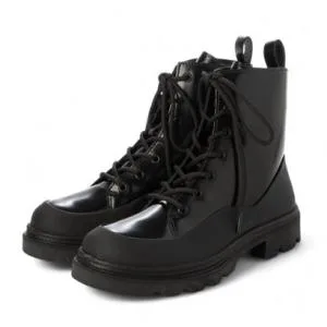エコー ECCO 軽量厚底 スタイリッシュ GRAINER レースアップブーツ しなやか上質カウレザー (BLACK / BLACK)