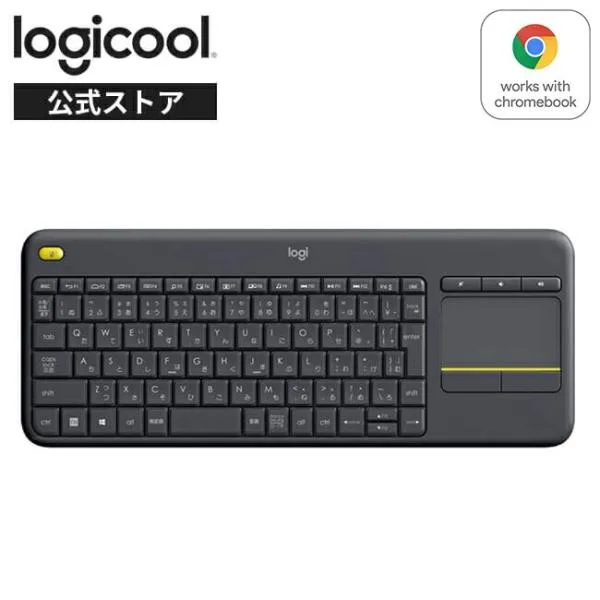 キーボード ワイヤレスキーボード ロジクール K400pBK タッチキーボード 無線 Unifying windows android chrome 国内正規品 2年間無償保証