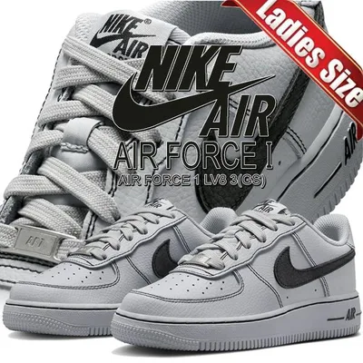 ナイキ エア フォース 1 LV8 3 GS ウルフグレー ブラック NIKE AIR FORCE 1 LV8 3(GS) wolf grey/blk hv4762-002