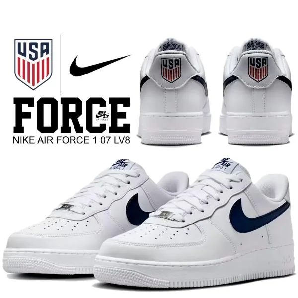 ナイキ エアフォース1 '07 LV8 チーム USA ホワイト ミッドナイトネイビー NIKE AIR FORCE 1 07 LV8 TEAM USA wht/midnight navy iq0407-100