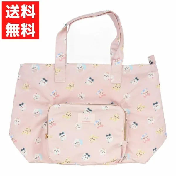 ちいかわ キャリーオンバッグ ピンク ハチワレ うさぎ 古本屋 モモンガ 多機能 収納 旅行 出張 お土産 キャリーバーに装着OK