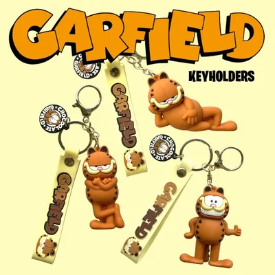 ガーフィールド マスコット キーホルダー 全3種 Garfield アニメ キャラクター グッズ ストラップ